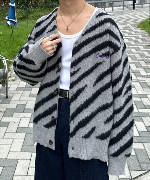 ADAMASTE（アダマスト）の「shaggy knit animal cardigan - シャギー