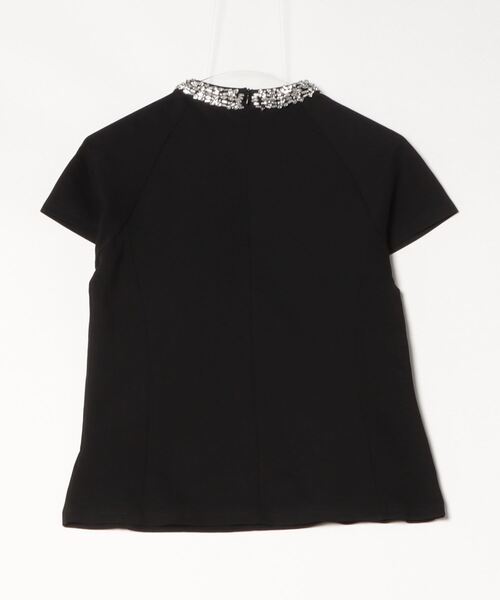 Desert　Rose（デザートローズ）の「【DESERT ROSE/デザートローズ】ビジューネックTシャツ（Tシャツ/カットソー・レディース・ホワイト/ブラック・FREE）」の3枚目の写真