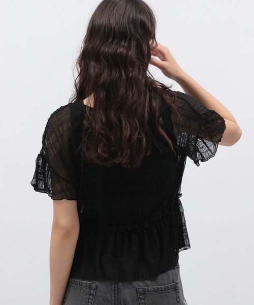 LAKOLE（ラコレ）の「タンク付きシャーリングカーディガン / 138174（カーディガン/ボレロ・レディース・アイボリー/ブラック/ブラウン・FREE）」の19枚目の写真