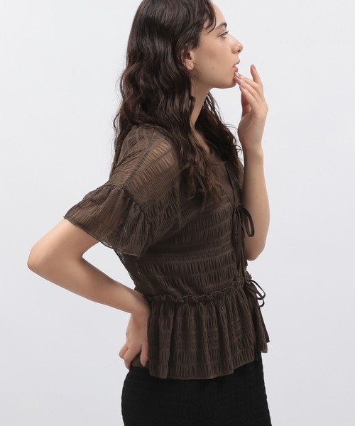 LAKOLE（ラコレ）の「タンク付きシャーリングカーディガン / 138174（カーディガン/ボレロ・レディース・アイボリー/ブラック/ブラウン・FREE）」の16枚目の写真