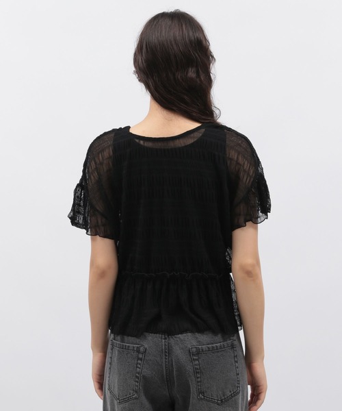 LAKOLE（ラコレ）の「タンク付きシャーリングカーディガン / 138174（カーディガン/ボレロ・レディース・アイボリー/ブラック/ブラウン・FREE）」の9枚目の写真