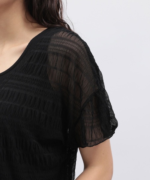 LAKOLE（ラコレ）の「タンク付きシャーリングカーディガン / 138174（カーディガン/ボレロ・レディース・アイボリー/ブラック/ブラウン・FREE）」の7枚目の写真