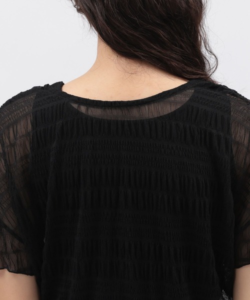 LAKOLE（ラコレ）の「タンク付きシャーリングカーディガン / 138174（カーディガン/ボレロ・レディース・アイボリー/ブラック/ブラウン・FREE）」の5枚目の写真