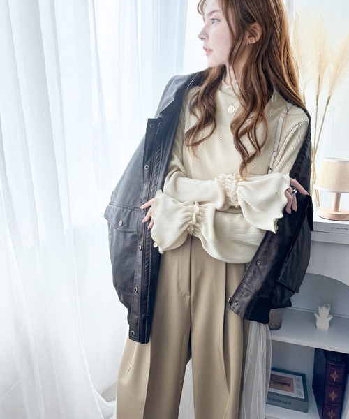 セール】華奢見えが叶う 女性の味方。 キャンディー スリーブ プリーツ