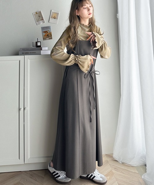 classicalelf（クラシカルエルフ）の「華奢見えが叶う 女性の味方。 キャンディー スリーブ プリーツ メロー トップス（Tシャツ/カットソー・レディース・グレイッシュブルー/ブラック/アイボリー/グレイッシュベージュ・X-LARGE/SMALL/MEDIUM/LARGE）」の13枚目の写真