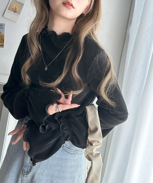 セール】華奢見えが叶う 女性の味方。 キャンディー スリーブ プリーツ