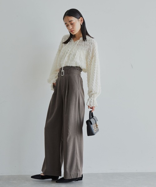 VIS（ビス）の「カットジャガードフリンジボリュームブラウス（シャツ/ブラウス・レディース・ブラック/キナリ・FREE）」の17枚目の写真