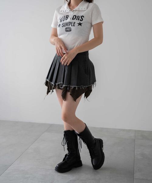 dispark(ディスパーク)の「DISPARK/スナップボタンロゴクロップドT(Tシャツ/カットソー・レディース・ホワイト/ブラック・FREE)」の3枚目の写真