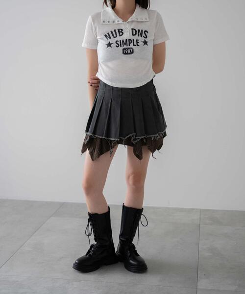 dispark(ディスパーク)の「DISPARK/スナップボタンロゴクロップドT(Tシャツ/カットソー・レディース・ホワイト/ブラック・FREE)」の8枚目の写真