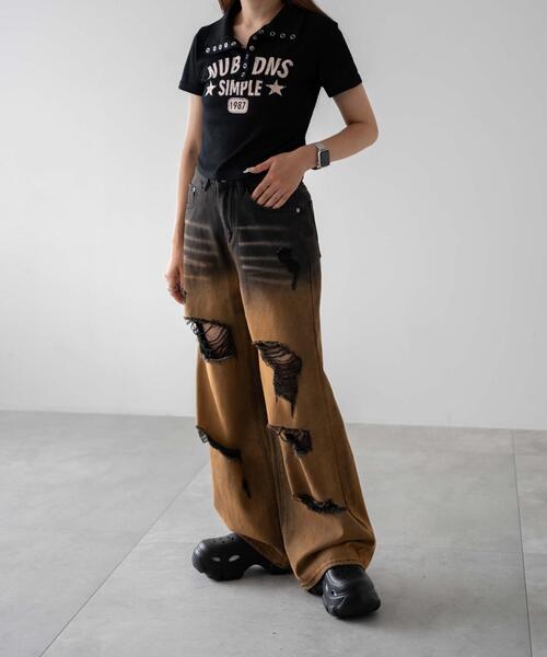 dispark(ディスパーク)の「DISPARK/スナップボタンロゴクロップドT(Tシャツ/カットソー・レディース・ホワイト/ブラック・FREE)」の12枚目の写真