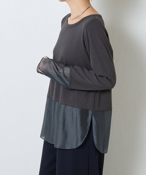 C′NOTE/ 裾シアーロンT（Tシャツ/カットソー）｜COLLAGE