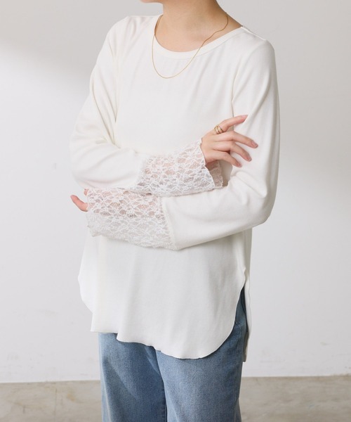 C′NOTE/ 裾シアーロンT ホワイト　タグ付き セール】C′NOTE/ 裾シアーロンT（Tシャツ/カットソー）｜COLLAGE