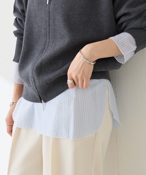 COLLAGE GALLARDAGALANTE（コラージュガリャルダガランテ）の「C′NOTE/ 裾シアーロンT（Tシャツ/カットソー・レディース・チャコールグレー/ホワイト/ブラック/ホワイト系その他/ホワイト系その他2/ブラック系その他/ホワイト系その他3・FREE）」の5枚目の写真