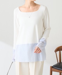 COLLAGE GALLARDAGALANTE（コラージュガリャルダガランテ）の「C′NOTE  裾シアーロンT（Tシャツ/カットソー）」