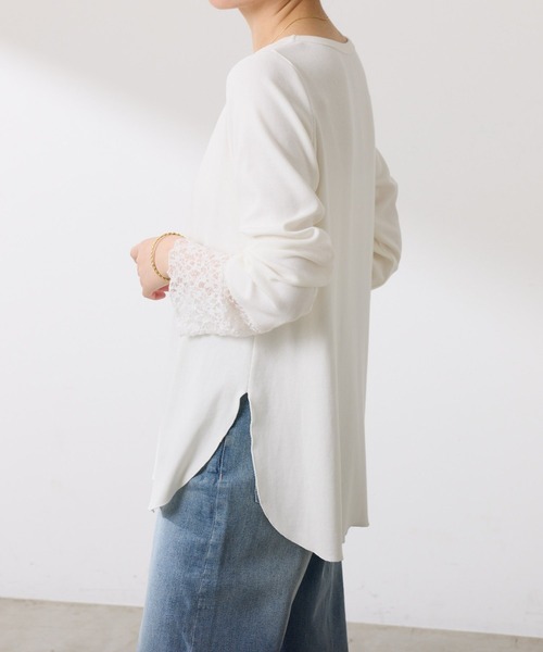 COLLAGE GALLARDAGALANTE(コラージュガリャルダガランテ)の「C′NOTE/ 裾シアーロンT(Tシャツ/カットソー・レディース・チャコールグレー/ホワイト/ブラック/ホワイト系その他/ホワイト系その他2・FREE)」の12枚目の写真