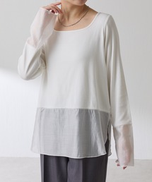 COLLAGE GALLARDAGALANTE（コラージュガリャルダガランテ）の「C′NOTE  裾シアーロンT（Tシャツ/カットソー）」