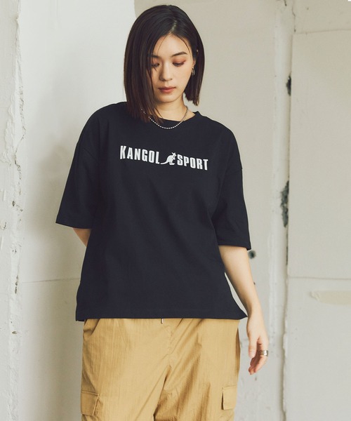 DRY・UV対策》5分袖ベーシックロゴTシャツ【KANGOL SPORT/カンゴール