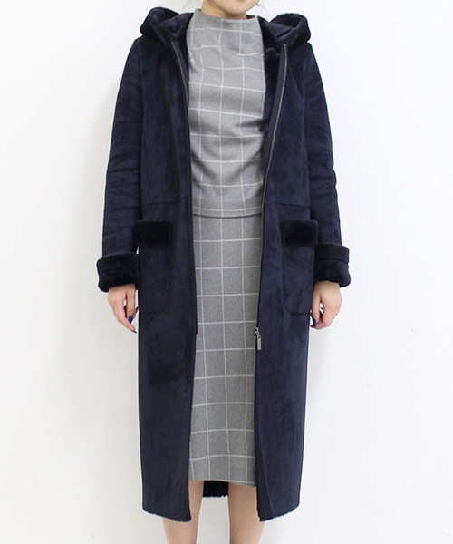 robbem(ロベム)の「【robbem】フェイクムートンコート(ムートンコート・レディース・グレー/ネイビー・40/38)」の9枚目の写真