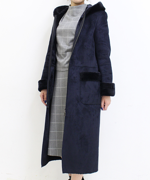 robbem(ロベム)の「【robbem】フェイクムートンコート(ムートンコート・レディース・グレー/ネイビー・40/38)」の10枚目の写真