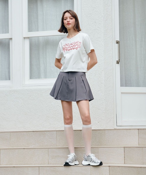 MAZZZZY(マジ―)の「MAZZZZY/リボンロゴT(Tシャツ/カットソー・レディース・ホワイト/ブラック・FREE)」の3枚目の写真