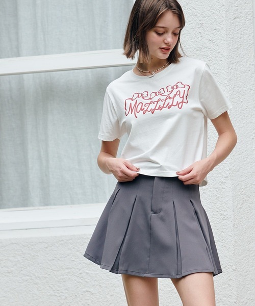 MAZZZZY(マジ―)の「MAZZZZY/リボンロゴT(Tシャツ/カットソー・レディース・ホワイト/ブラック・FREE)」の5枚目の写真