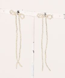 LOWRYS FARM | ビーズロングリボンピアス　 142885(ピアス（両耳用）)