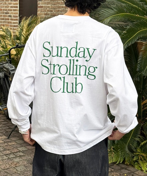 セール】【MAISON CLUB】Logo Print Over Size long sleeve Tee