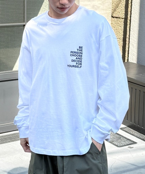 MAISON CLUB(メゾンクラブ)の「【MAISON CLUB】Logo Print Over Size long sleeve Tee オーバーサイズロンTee(Tシャツ/カットソー・メンズ・ブラック系その他3/ホワイト系その他2/ブラック系その他/ホワイト系その他3/ホワイト系その他/ブラック系その他2・FREE)」の3枚目の写真