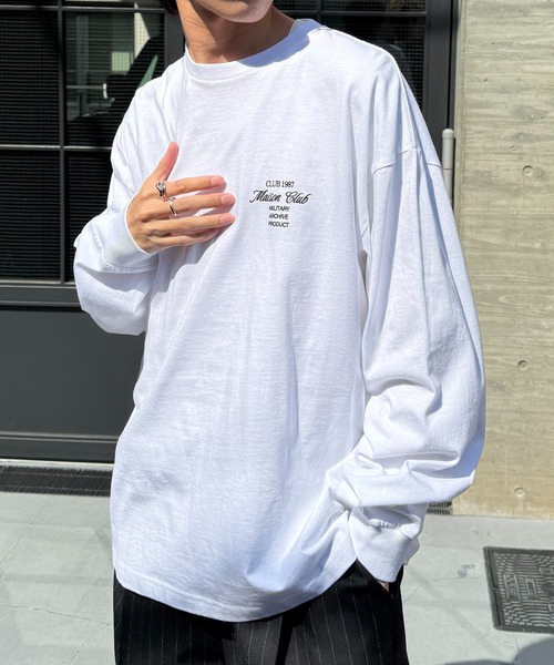 MAISON CLUB(メゾンクラブ)の「【MAISON CLUB】Logo Print Over Size long sleeve Tee オーバーサイズロンTee(Tシャツ/カットソー・メンズ・ブラック系その他3/ホワイト系その他2/ブラック系その他/ホワイト系その他3/ホワイト系その他/ブラック系その他2・FREE)」の4枚目の写真