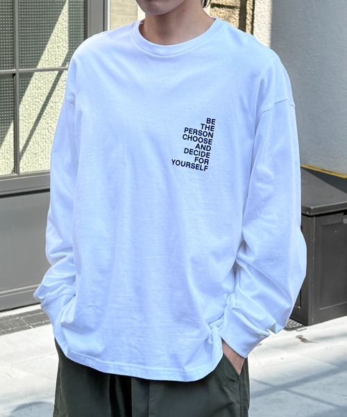 セール】【MAISON CLUB】Logo Print Over Size long sleeve Tee