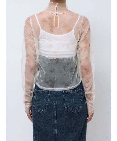 dazzlin（ダズリン）の「フラワーチュールシアートップス（Tシャツ/カットソー・レディース・アイボリー/ネイビー・FREE）」の13枚目の写真