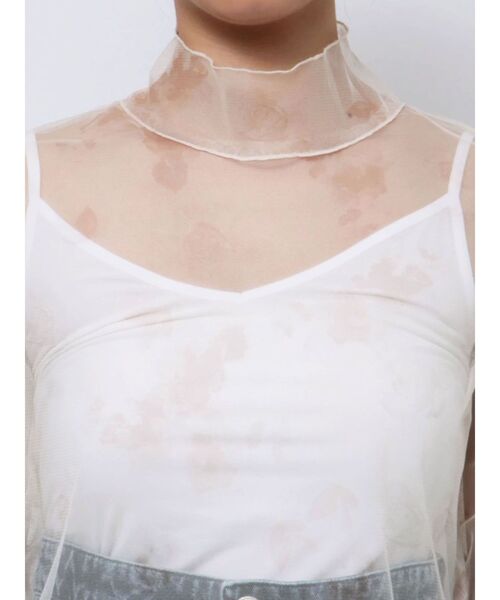 dazzlin（ダズリン）の「フラワーチュールシアートップス（Tシャツ/カットソー・レディース・アイボリー/ネイビー・FREE）」の3枚目の写真