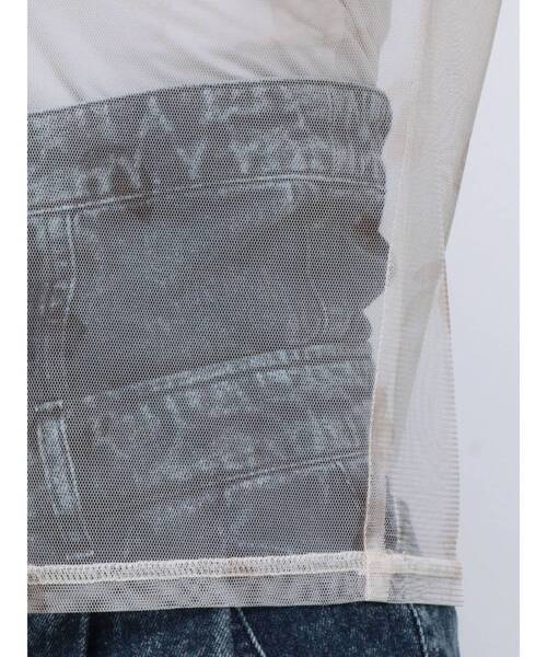 dazzlin（ダズリン）の「フラワーチュールシアートップス（Tシャツ/カットソー・レディース・アイボリー/ネイビー・FREE）」の5枚目の写真