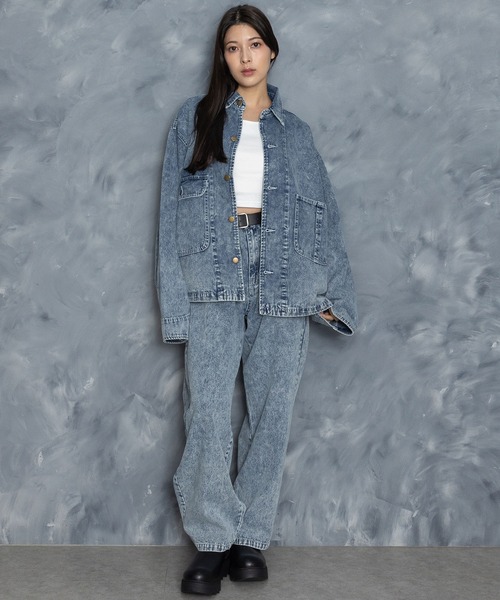 Starting Over（スターティングオーバー）の「vintage like hard wash denim work jacket/ヴィンテージライク ハードウォッシュ デニム ワークジャケット（デニムジャケット・メンズ・ケミカルウォッシュ/ブラック・M/L/XL）」の13枚目の写真