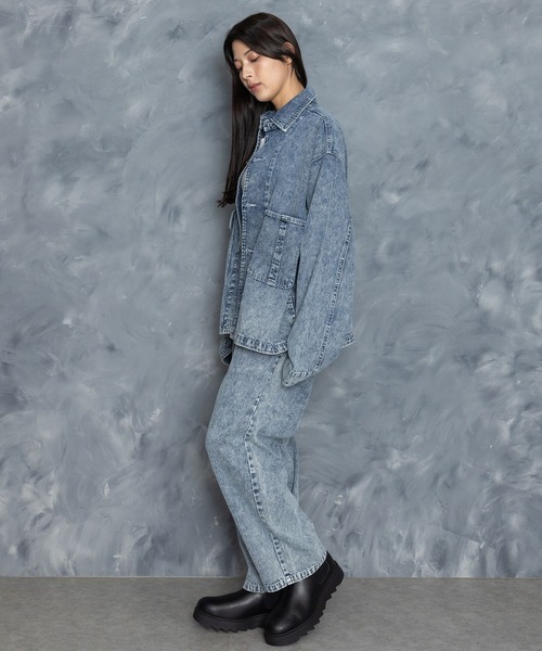 Starting Over（スターティングオーバー）の「vintage like hard wash denim work jacket/ヴィンテージライク ハードウォッシュ デニム ワークジャケット（デニムジャケット・メンズ・ケミカルウォッシュ/ブラック・M/L/XL）」の14枚目の写真