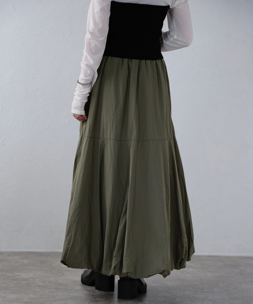 r.（アールドット）の「タフタバルーンスカート（スカート・レディース・アイボリー/ブラック/カーキ/グレー/ブルー・FREE）」の6枚目の写真