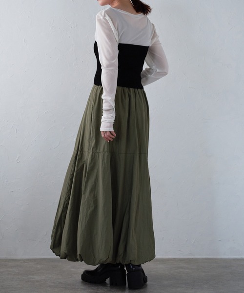 r.（アールドット）の「タフタバルーンスカート（スカート・レディース・アイボリー/ブラック/カーキ/グレー/ブルー・FREE）」の9枚目の写真