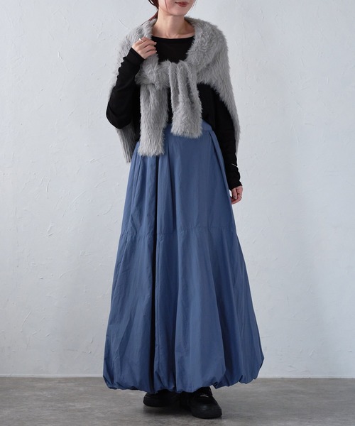 r.（アールドット）の「タフタバルーンスカート（スカート・レディース・アイボリー/ブラック/カーキ/グレー/ブルー・FREE）」の12枚目の写真