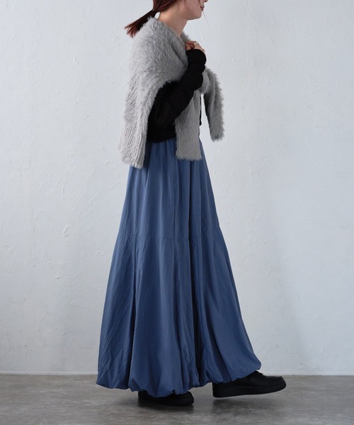 r.（アールドット）の「タフタバルーンスカート（スカート・レディース・アイボリー/ブラック/カーキ/グレー/ブルー・FREE）」の13枚目の写真