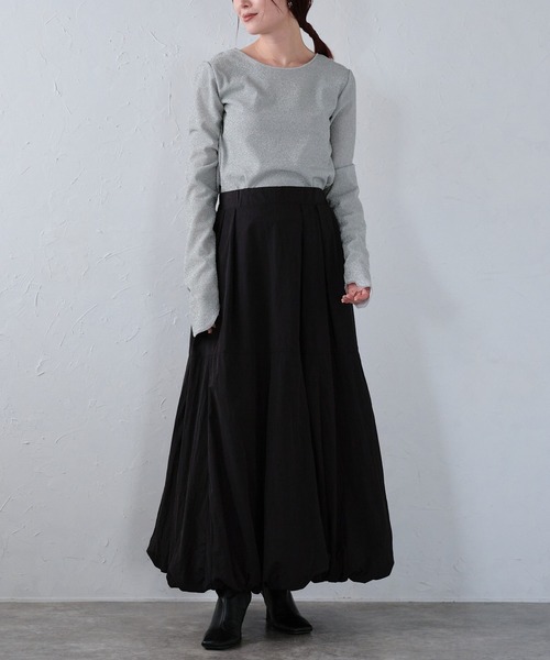 r.（アールドット）の「タフタバルーンスカート（スカート・レディース・アイボリー/ブラック/カーキ/グレー/ブルー・FREE）」の17枚目の写真