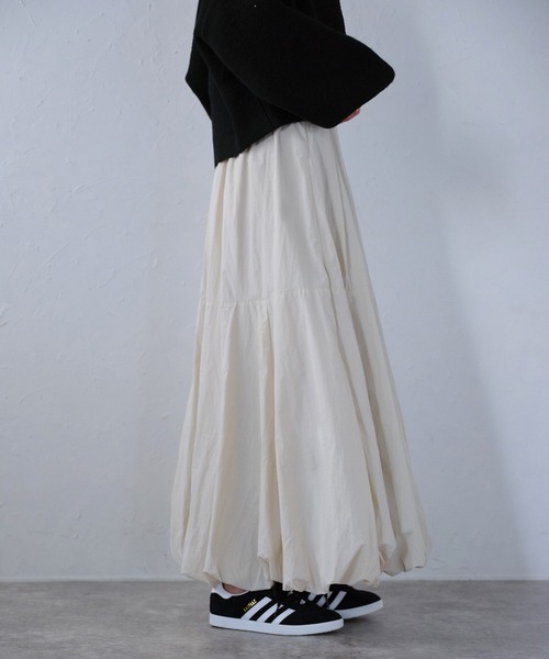 r.（アールドット）の「タフタバルーンスカート（スカート・レディース・アイボリー/ブラック/カーキ/グレー/ブルー・FREE）」の19枚目の写真