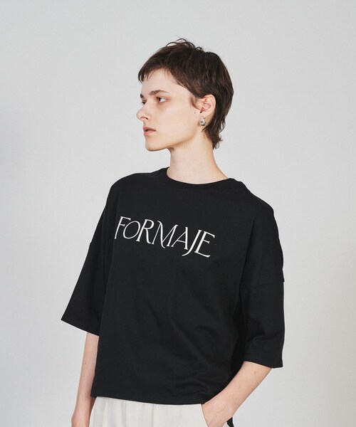 cloenc（クロエンス）の「◆【マシンウォッシュ】FLFORMAJEルーズTシャツ（Tシャツ/カットソー・レディース・ブラック系/ホワイト系3・02）」の2枚目の写真