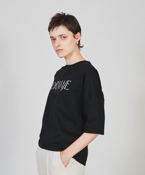 cloenc（クロエンス）の「◆【マシンウォッシュ】FLFORMAJEルーズTシャツ（Tシャツ/カットソー・レディース・ブラック系/ホワイト系3・02）」の10枚目の写真