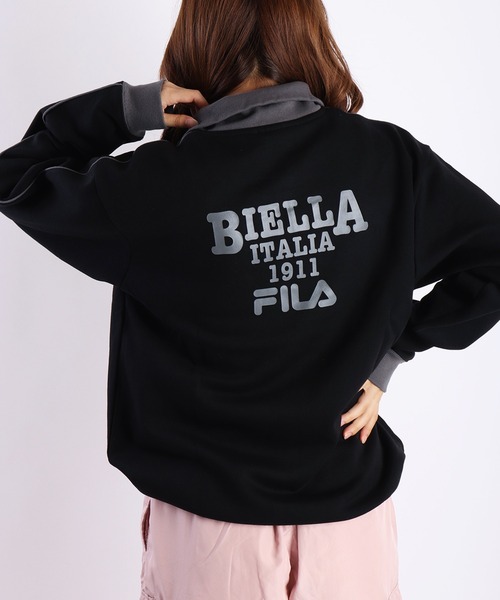 セール】FILA 裏起毛 バイカラー ハーフジップトレーナー