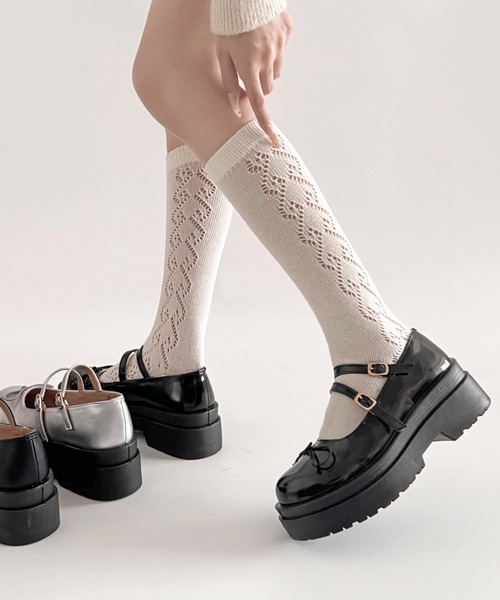 Shoes in Closet(シューズインクローゼット)の「軽量厚底 ダブルソール 2WAY ストラップ リボン メリージェーン 6943(ドレスシューズ・レディース・ブラック系その他/ブラック/シルバー/ダークブラウン/ブラック系8/ブラウン系その他・XS/S/M/L/LL/3L)」の7枚目の写真