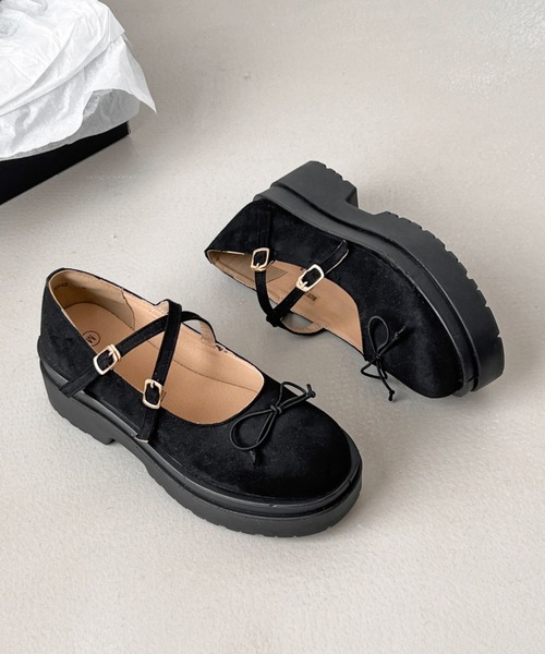 新色追加】軽量厚底 ダブルソール 2WAY ストラップ リボン