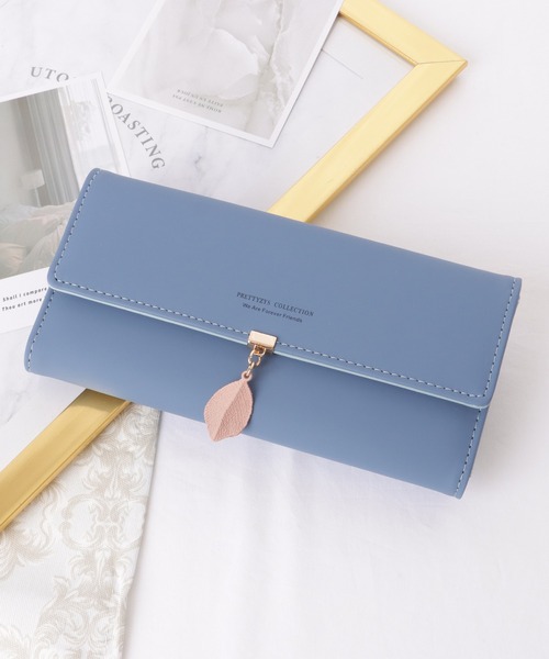 セール】レザー調 リーフ モチーフ付き 三つ折り 長財布（財布）｜Lace