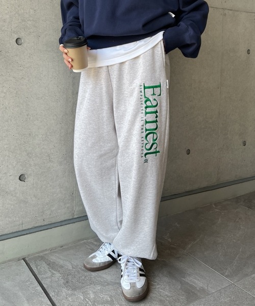 セール】Earnestエンブロイダリー裏毛スウェットパンツ（スウェット