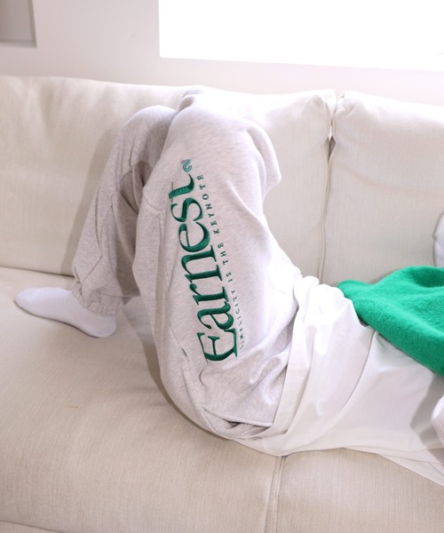 ANME（アンメ）の「Earnestエンブロイダリー裏毛スウェットパンツ（スウェットパンツ・レディース・ブラック/アイボリー/オートミール/ネイビー/杢グレー・XL/L/XXL/M）」の16枚目の写真