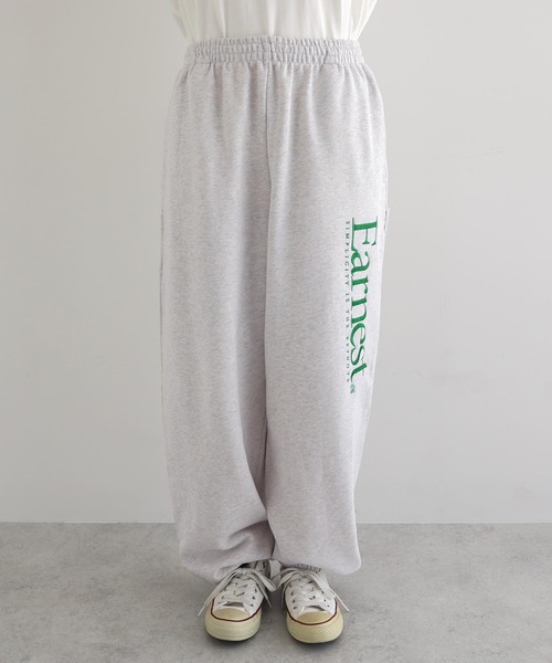 ANME（アンメ）の「Earnestエンブロイダリー裏毛スウェットパンツ（スウェットパンツ・レディース・ブラック/アイボリー/オートミール/ネイビー/杢グレー・XL/L/XXL/M）」の20枚目の写真